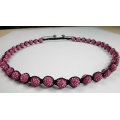 Rose Shamballa Necklace With Crystal CZ Disco Ball NE10